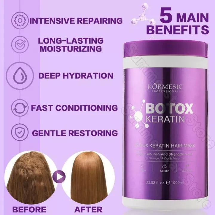 Keratin Hair Treatment Mask & Argan Oil Conditioner Set (1000ml + 1000g)