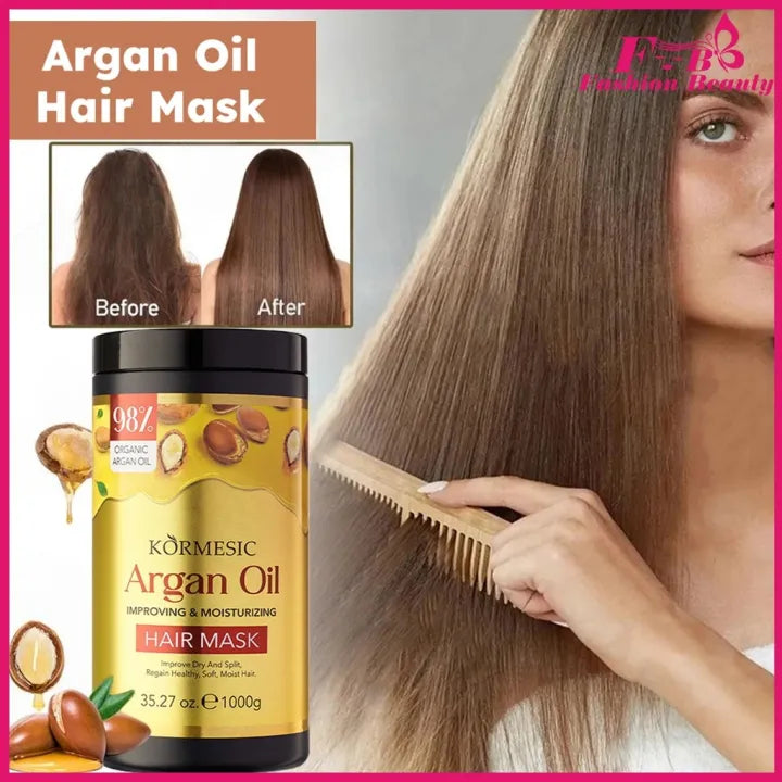 Keratin Hair Treatment Mask & Argan Oil Conditioner Set (1000ml + 1000g)